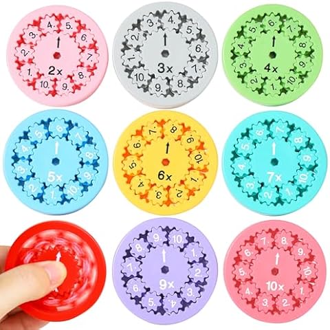 Math Fidget Spinners, Sensory Fidget Toys Multiplication for Kids Valentines Day Gifts, Math Facts Fidget Spinner Multiplication and Division Toys for Boys Girls, Math Game for Classroom Prizes Cover
