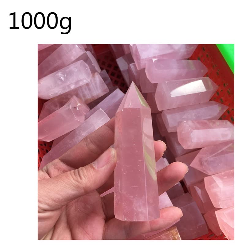 Varita de punta de cristal de cuarzo rosa natural, regalo de inauguración 3