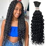 Curly Wave Bulk Human Hair For Braiding No Weft Unprocessed Brazilian Virgin Human Hair Extensions Wet And Wavy Micro Braiding Hair Human Hair Bundles For Boho Braids Natural Color(18inch 2pack/100g)