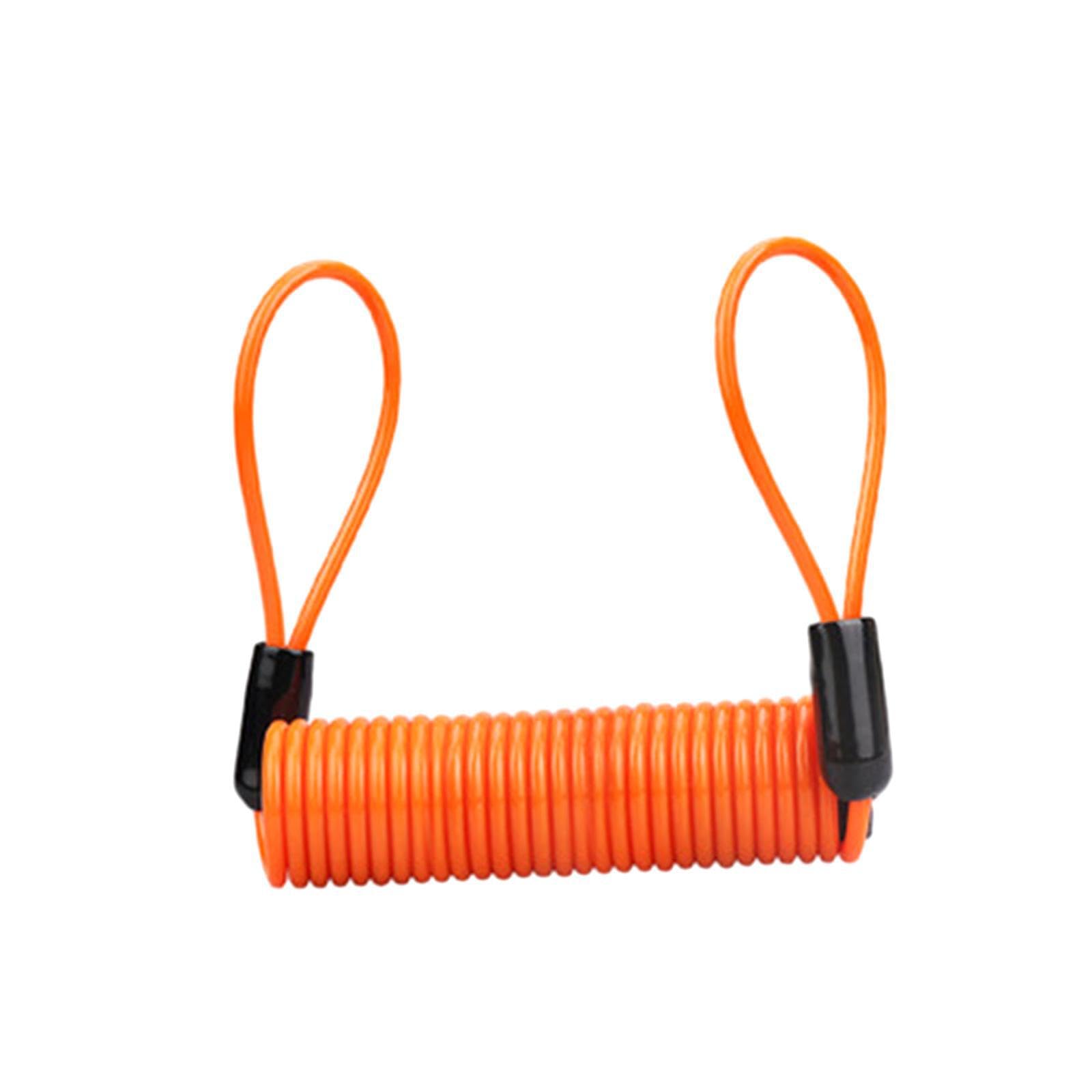 RCGOFOLLOW Motorcycle Reminder Cable Disc Lock Cable 2m Coil for Bike Security Universal Dual Loop Protects Motorcycle Disc Lock Reminder 1.2m, Orange, 120cm