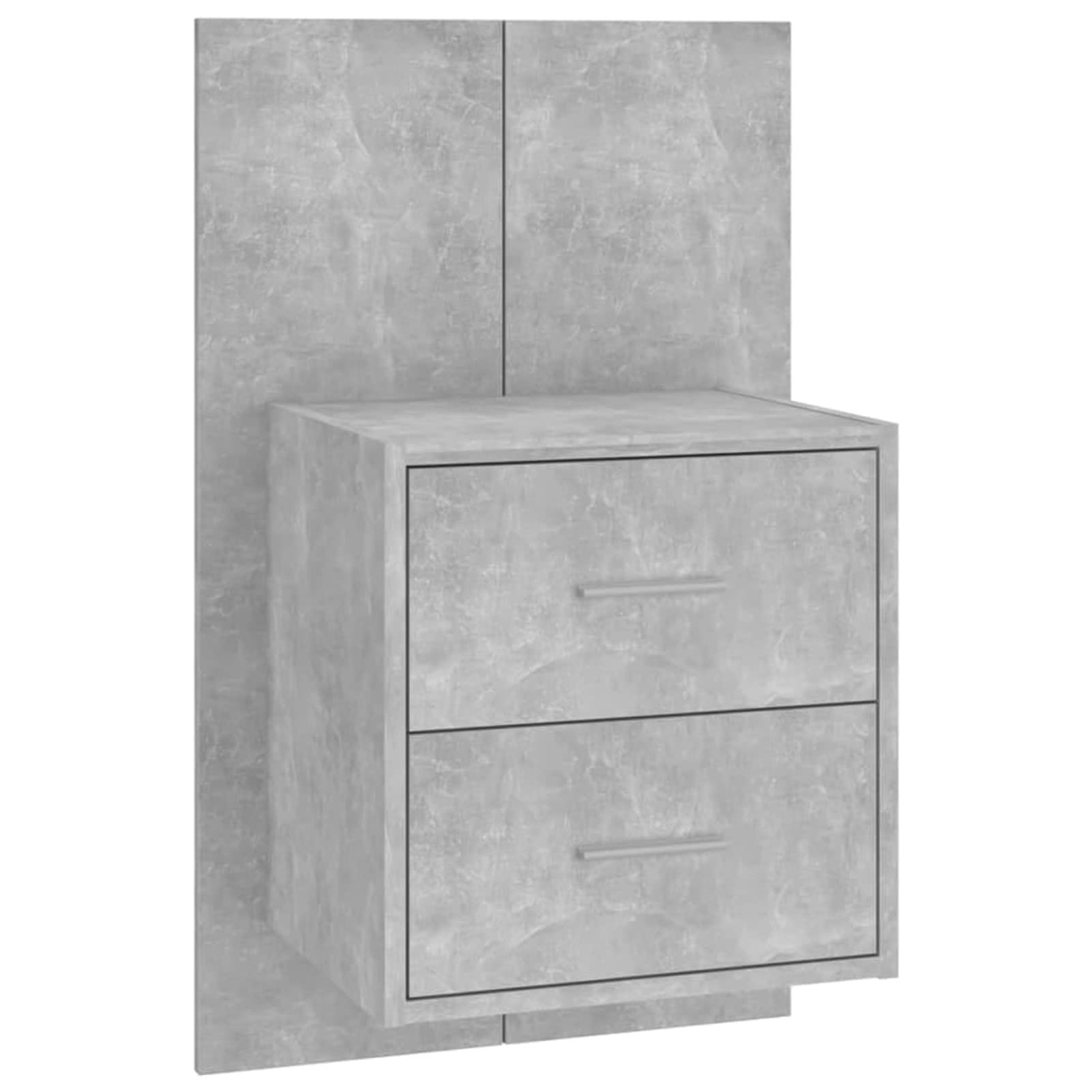 Gecheer Cabezal + 2 Mesitas de Noche, Cabecero y Mesitas Cabecero de Cama con mesitas Madera contrachapada Gris hormigón,Medidas Cabezal: 120 x 1,5 x 80 cm Juegos de Muebles de Dormitorio