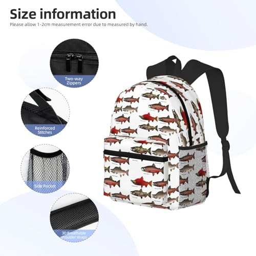 Sac à dos imprimé saumon double épaule et ultra léger