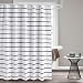 Seavish Fabric Shower Curtain, 72 x 72 Black and White Striped Geometric Cloth Shower Curtains for Bathroom Monogrammed Simply Design, Heavy Weighted and Waterproof