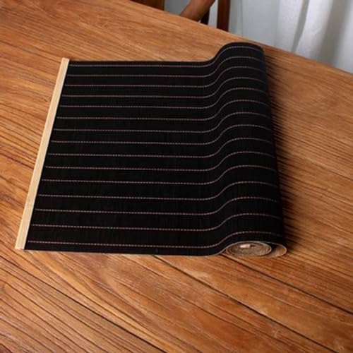 Aintap Runner Semplice Runner da Tavolo in Tessuto di bambù, Tappetino da tè Impermeabile Nero, Isolamento Termico per Tavolo da tè/tovaglietta Lavabile, Facile da Pulire(Size:40×100cm)