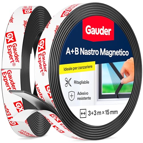 GAUDER Nastro Magnetico A+B per Zanzariere - Strisce Magnetiche Autoadesive