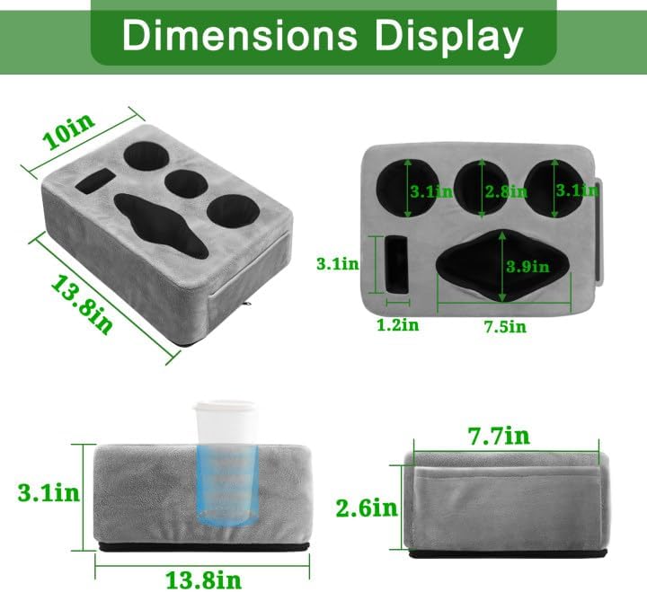 Miniatura 2 de Almohada Portavasos para Sofá Cama, Nisdoing Portavasos de 5 Orificios para Sofá! Mantiene las Bebidas al Alcance de la Mano y Conserva la