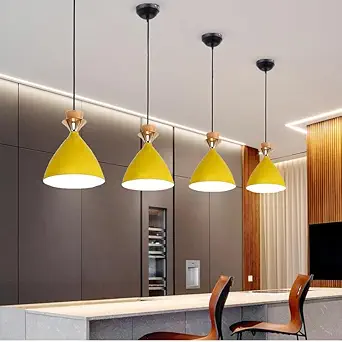 GreyWings Hanging Bell Shade Light, Yellow, Pack of 4