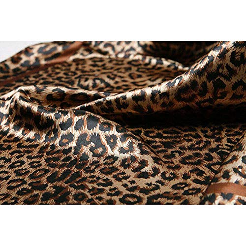 Large Square Black Tan Brown Leopard Cheetah Animal Print Polyester Silk Scarf Women's Scarves Hijab Shawl Pashmina Headband Bandana 36" x 36" inches (3' Feet!) Square2