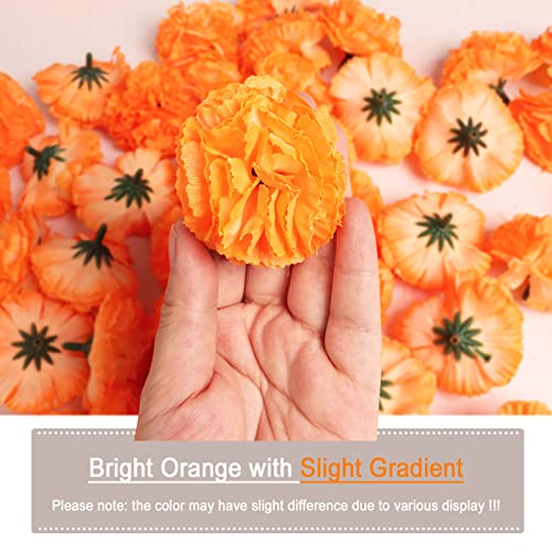 Qfeley 50 Pieces Artificial Marigold Flowers 2Inch Silk Marigold Fake Flowers Fake Orange Halloween Flowers For Day Of The Dead Diwali Mexican Party Wedding #TOP3