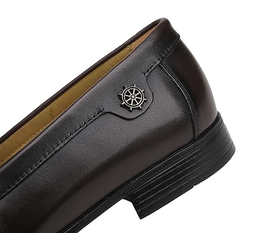 Image of Classic Dress Shoes for Mens, Leather Comfort Penny Loafers Driving Causal Slip-on Loafers for Mens