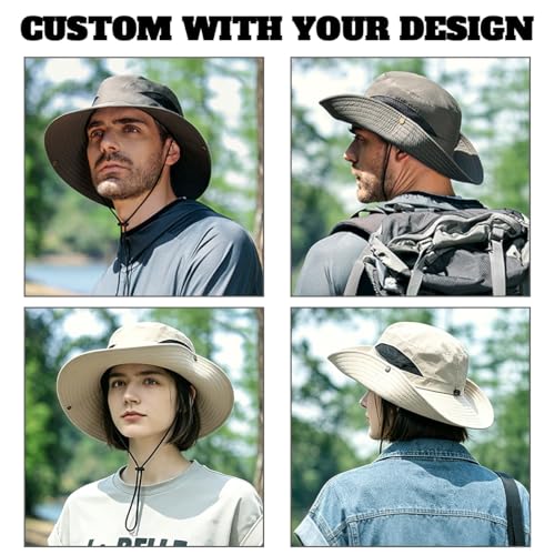 Sombrero personalizado con ala ancha y protección UV UPF 50+ miniatura 3