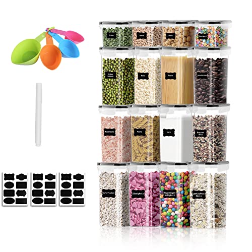 Vorratsdosen 16 Set, Aufbewahrungsbox Küche Organizer,Küche Aufbewahrung & orGanisation Vorratsdosen mit Deckel, Küchen Organizer Frischhaltedosen mit Deckel,Vorratsgläser zur von Nudeln, Mehl etc Cover