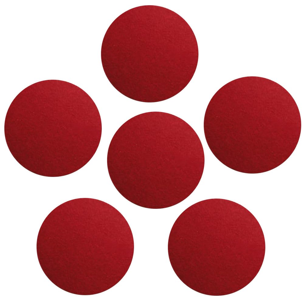 6Pcs Round Felt Cup Mats, 10cm Red Felt Coasters, Heat Resistant Coasters for Tabletop Protection