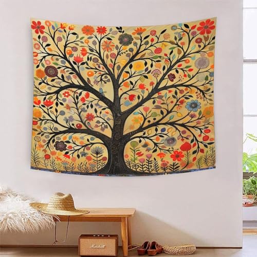 Arbre de vie 3D tapisserie décoration murale tissu 180x230cm