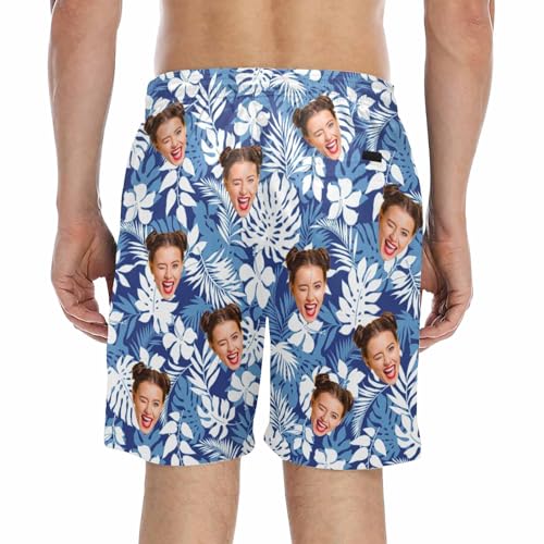 Personalized Face Mens Swim Trunks Tropical Print Customized Swimming Shorts Bathing Suit Custom Picture Gift for Men2