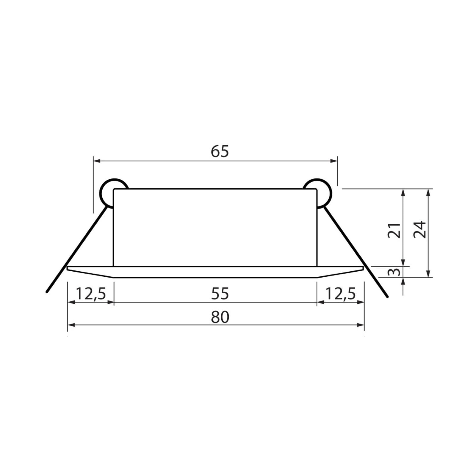 SEBSON Reflektor wpuszczany z gniazdem GU10 - Otwór montażowy sufitowy ø65mm (min. 60mm, maks. 70mm) - wpuszczana lampa sufitowa Ø80x24mm - Zestaw 12 szt
