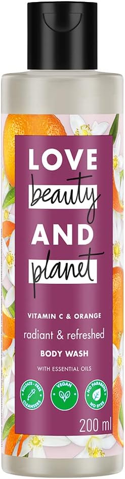 Love Beauty & Planet Vitamin C & Orange Body Refreshing Body Wash|Natural Shower Gel for Glowing Skin,200ml