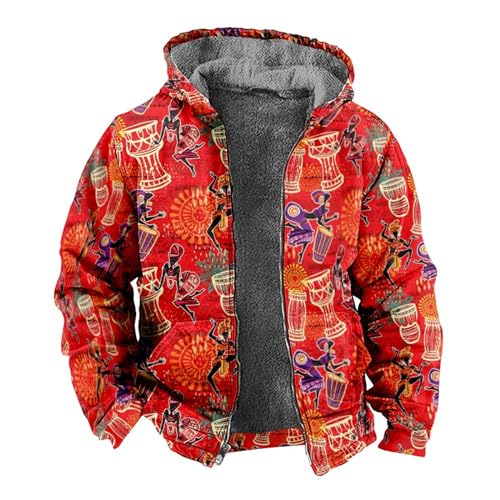 Grande taille sweatshirt d'hiver à manches longues veste zippée thermique pour hommes