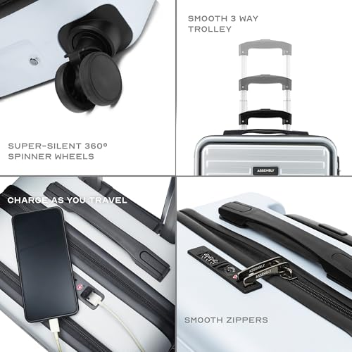 Image of THE ASSEMBLY Premium Luggage Set Of 2 (20 & 28 Inches) - Polycarbonate Hard Trolley Bags For Travel - Silver-Stark, 75 Cm, Spinner