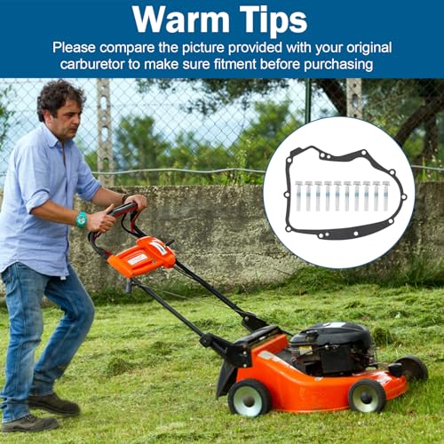 Image of 594195 Crankcase Gasket Kit with Mounting Bolts Lawnmowers Crankcase Gasket Accessories Compatible with Briggs Stratton Small Gasoline Engines Replace Part 591911, 697227, 690945, 273488