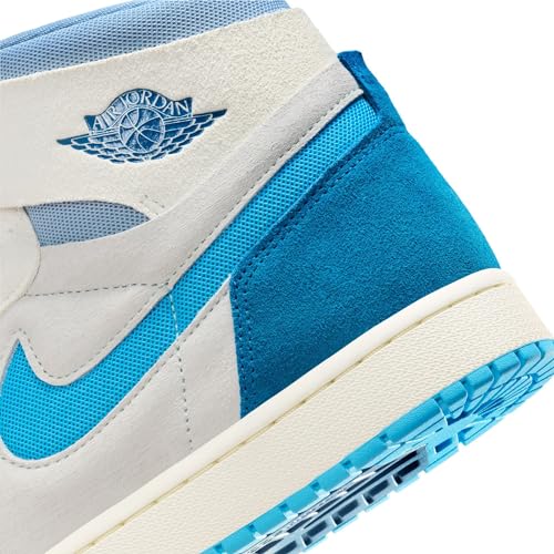 Nike Tênis masculino Jordan 1 High Zoom Air CMFT 2 Sail/DK Powder Blue-Blue Grey (DV1307 104), Vela/