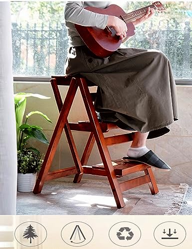 Bidesen HYXI951852 3 Step Stool Wooden Folding Ladder Chair Thickened Library Stair Chair Portable Light Garden Tool Ladder Maximum Load 337Bl thumb #6