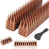 Vogelabwehr Spikes,Tierabwehr, Spikes für Katze, Zaun Mauern Verhindern Sie Marder, Taube, Zaun, Fensterbank, Dach, Taubenabwehr, Vogelschutz, robust | Dunkelbraun, 3,5 cm Hoch (10pcs 50cm)