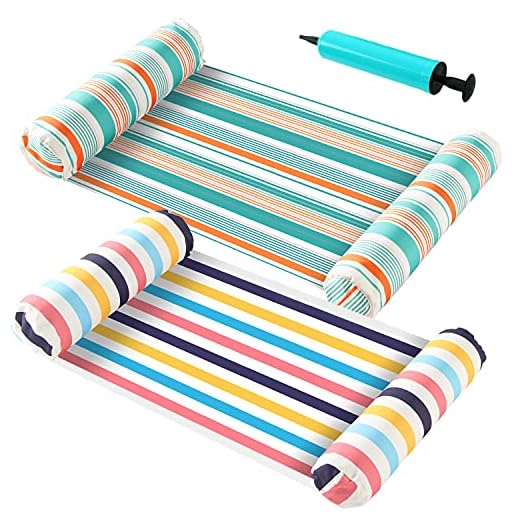 Parentswell 2Pack Fabric Pool Floats - Inflatable Pool Float Hammock, Multi-Purpose (Lounge Chair, Hammock, Saddle, Drifter) Pool Floaties for Adults