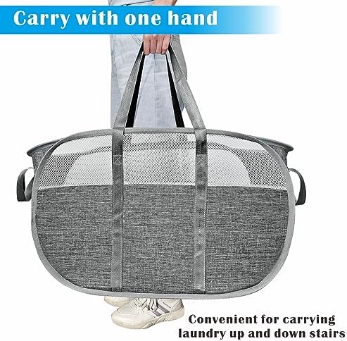 BOSNONA Large Collapsible Laundry Baskets Pop Up Laundry Hamper with Reinforced Handles Durable Foldable Laundry Hamper for Home Laundry