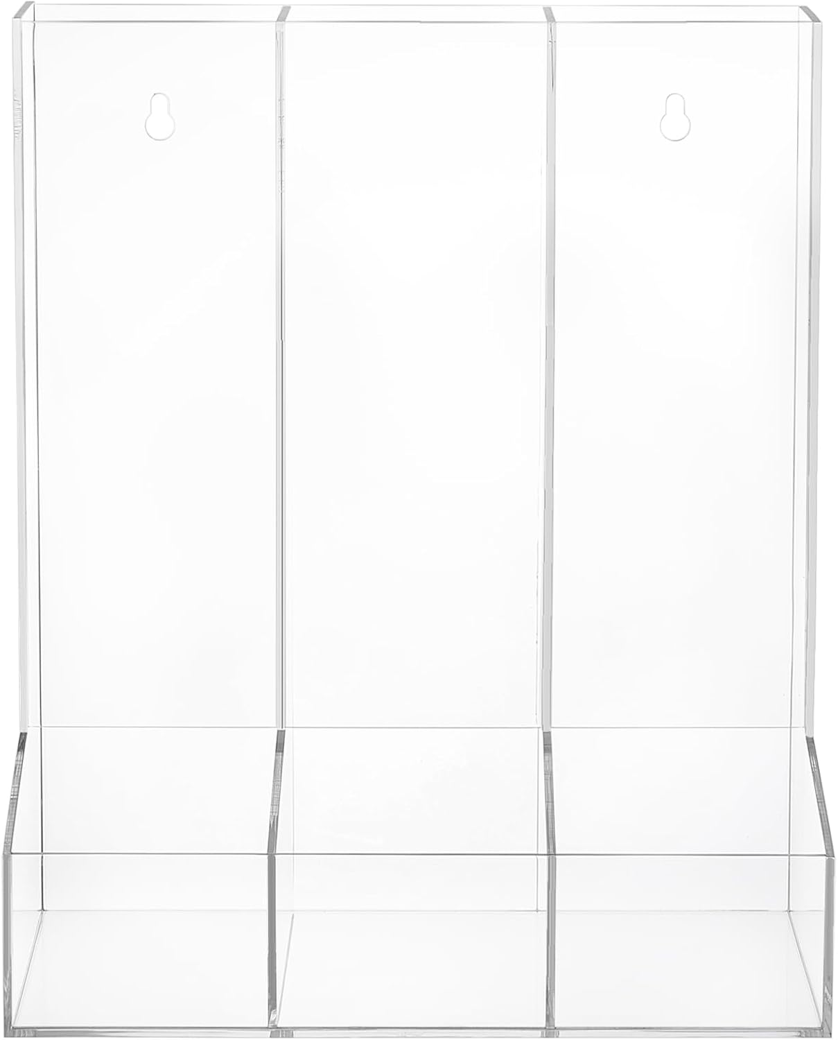 ZEAYEA Acrylic Wall Toy Dispenser, Hanging Organizer and Storage Bin for Playroom, Triple Divided Clear Holder for Blocks, Cars, Trains, Balls, Darts, Snacks