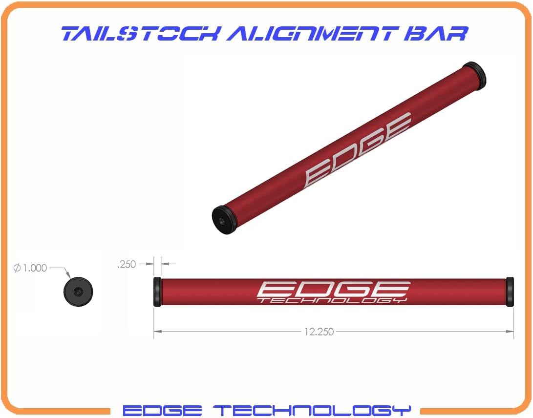 27-000 Tailstock Alignment Bar – 12” Lathe Alignment Test Bar - Precision Ground Hardened Steel Ends - 0.0002" Accuracy, Aligns Tailstock to Headstock