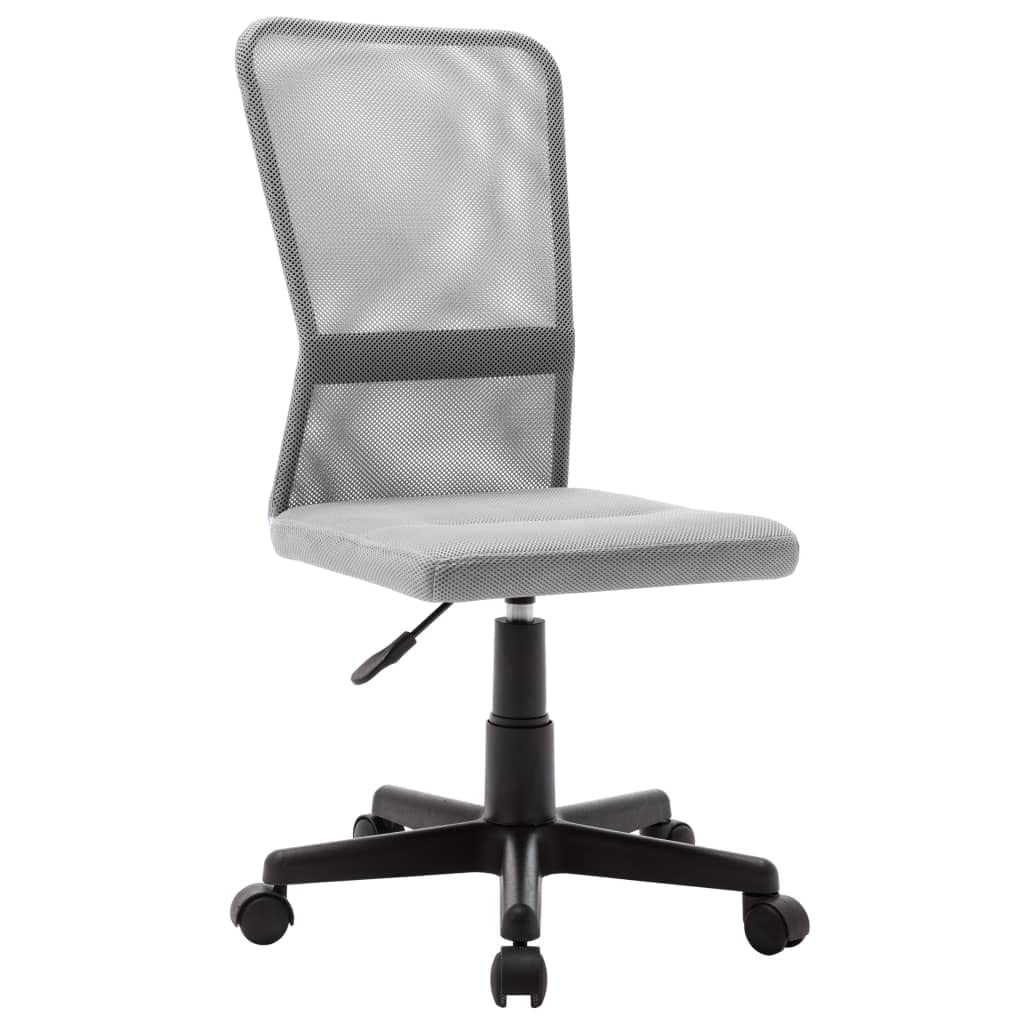 Silla de oficina gris 44 x 52 x 100 cm, malla regulable en altura de 10 cm, con ruedas para trabajar ergonómicamente en casa, respaldo transpirable, soporta hasta 110 kg, ahorra espacio