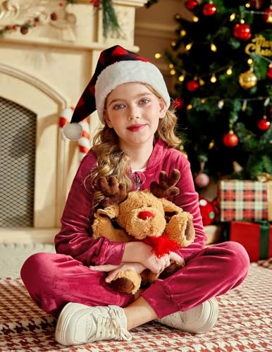 Image of Arshiner 2 Piece Outfits for Girls Kids Velour Tracksuit and Jogger Set