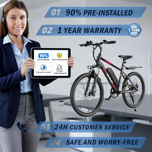 VARUN Electric Bike - Ebikes for Adults Peak 500W 20MPH Up to 40Mile Commuter Ebike with Removable Battery, Electric Mountain Bike with 7-Speed Front Fork Suspension and Dual Disc Brakes - Image 8