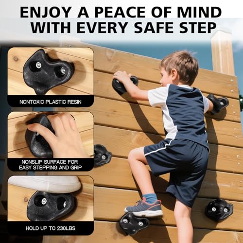 image for TOPNEW 18PCS Climbing Holds for Kids,Large Climbing Holds for Play Set