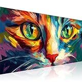 Katze Diamond Painting Erwachsene Groß xxl 40x80cm Vollbohrer Diamant Malerei Farbe mit Zubehör, DIY 5D Diamant Painting Bilder Stickerei Bastelset für Zuhause Dekoration, Geschenke für Frauen 2Z-550