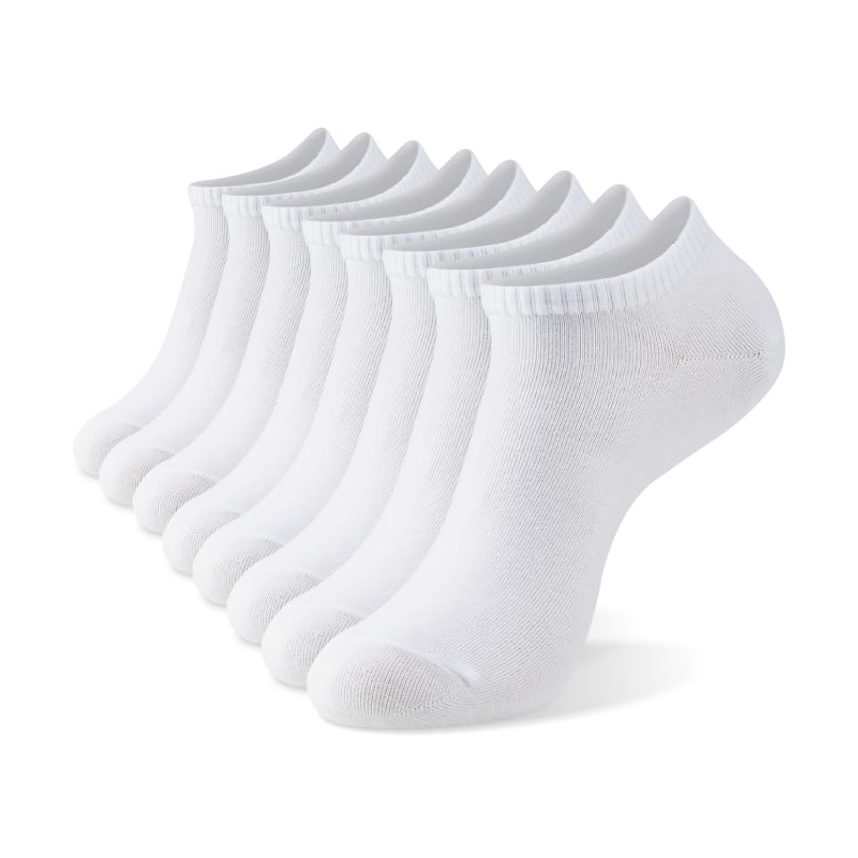 MONFOOT Men's/Women's 4 Pairs Thin Cotton Low Cut Ankle Socks, Multipack