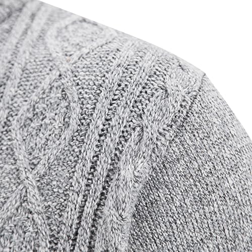 Men's Full Zip Cardigan Sweaters 2025 Thick Cable Knit High Neck Thermal Knitwear Long Sleeve Winter Warm Outerwear4