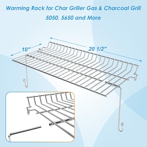 Image of Warming Rack Grill Parts for Char Griller 5050, 3001, 5650, 5072, Grill Rack for Char Griller Replacement Parts 5050, Warming Grate for Char Griller Parts 5650