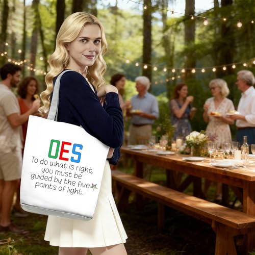 Bolso Tote OES con cierre de cremallera y estampado Five Points of Light con símbolo de estrella, para mujer adultas, uso diario, liviano miniatura 5