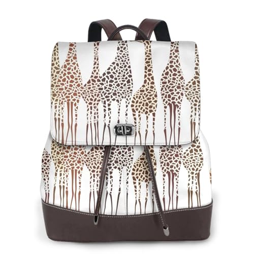 Sac à dos en cuir girafe pour femme noir chic et polyvalent taille unique