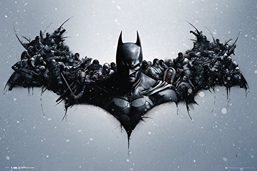 Affiche Batman Origins Arkham Bats décoration murale geek 61x91,5 cm