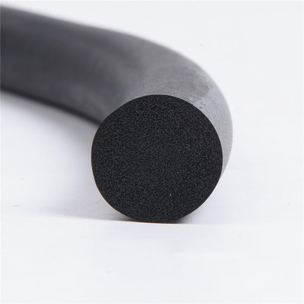 Schaumstoff-Dichtungsband 1 m/5 m Runder Schwammkordelstab, schwarz, Durchmesser 2,3 mm – 26, Vollgummidichtung, Stück(3mm 5m)