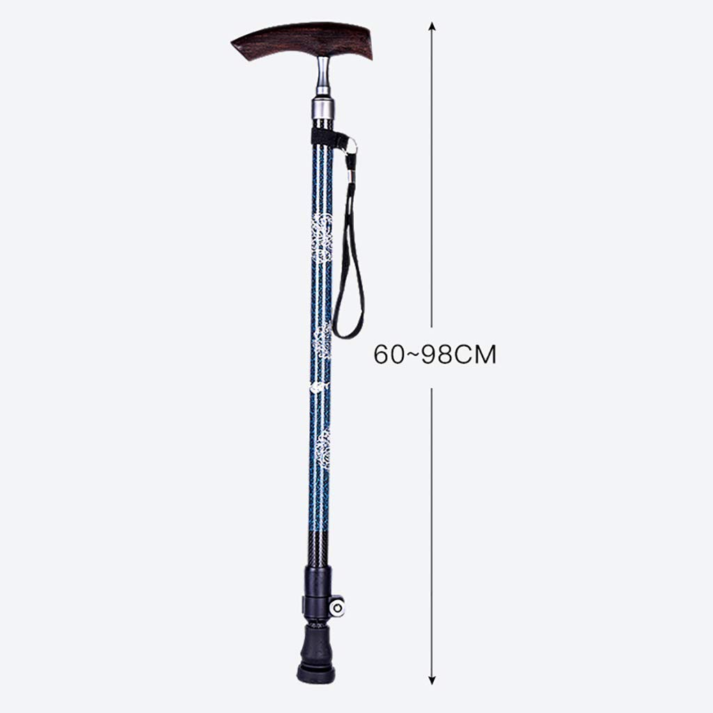 Fibra di carbonio - Bastone da passeggio ultraleggero per uomo, regalo per donna - Impugnatura ergonomica regolabile - Punte in gomma antiscivolo - Ausilio di viaggio per la mobilità, stampelle Times