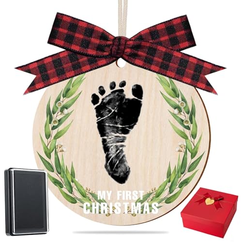 Baby's My First Christmas Handprint or Footprint Christmas Print Ornament,Christmas Tree Decoration...