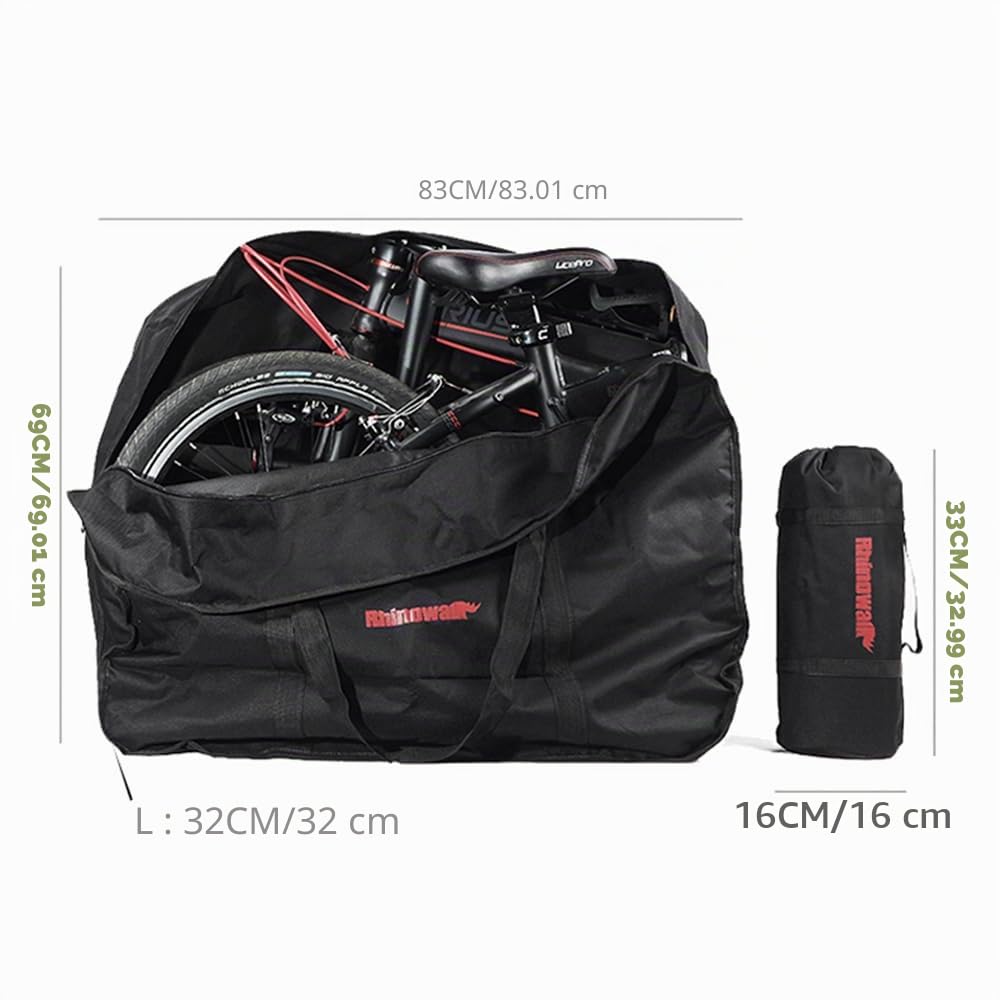 UBORSE Sac de Transport Vélo Étanche 20'' Grand Pliant pour Cyclisme Housse de Voyage VTT Sac de Roue VTT Pliable pour Transport Sac de Rangement pour Vélo Pliant (Noir)