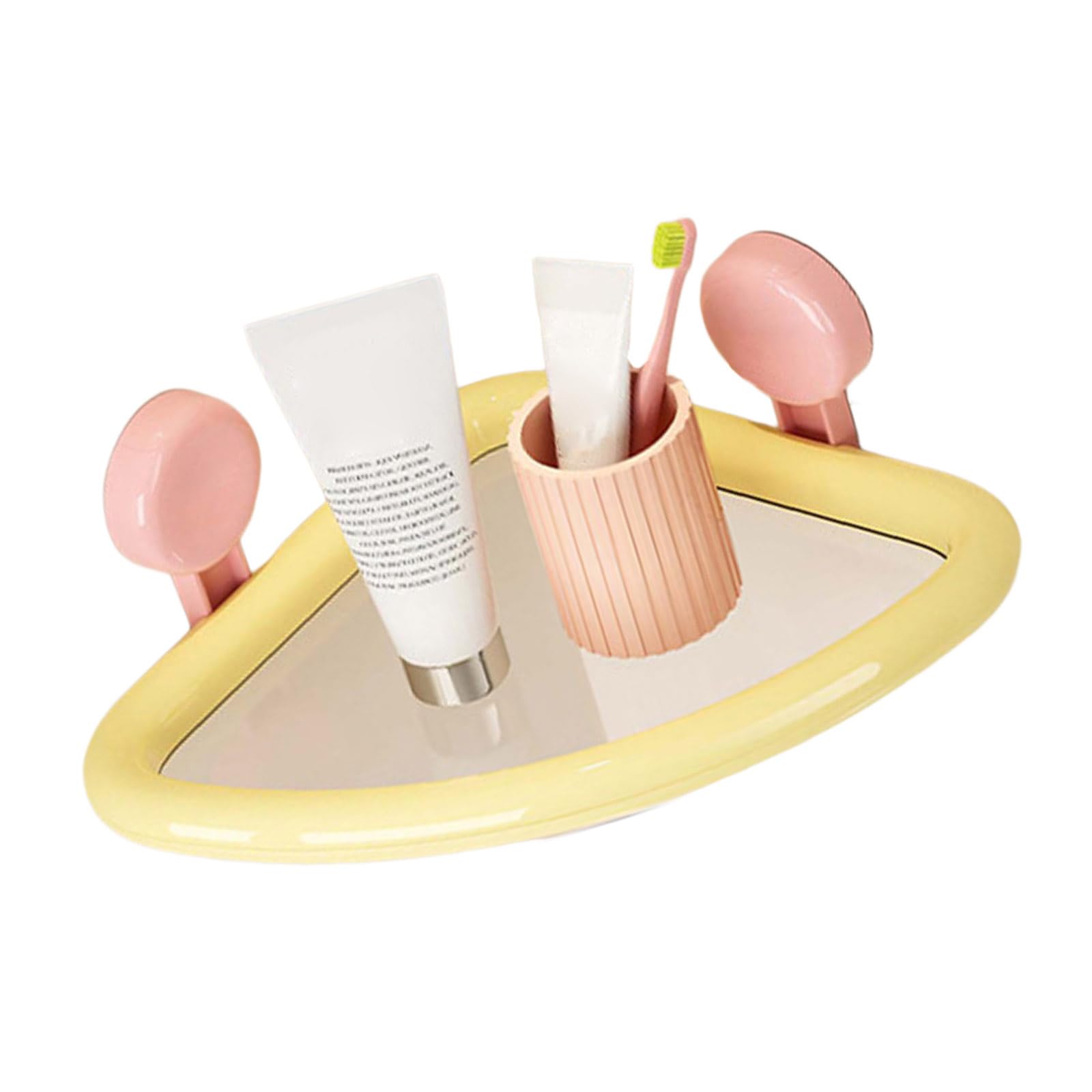 YROHGKPN Without Drilling Bathroom Suction Shelf Corner Storage Space Saving Shower Organizers Waterproof ABS Corner Storage Rack