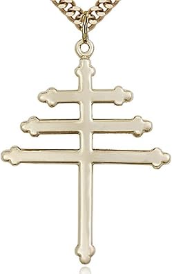 Heartland Mens Gold Filled Maronite Cross Pendant USA Made