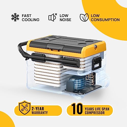 Bougerv 12 Volt Car Refrigerator Dual Zone, Portable Freezer Fridge App Control, 37 Quart (35L) Compressor Freezer Fridge 12V/24V Dc 110~240V Ac #TOP7