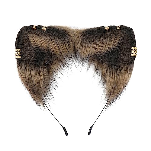 Diadema de orejas punk con tachuelas brillantes para soporte del pelo de fiesta